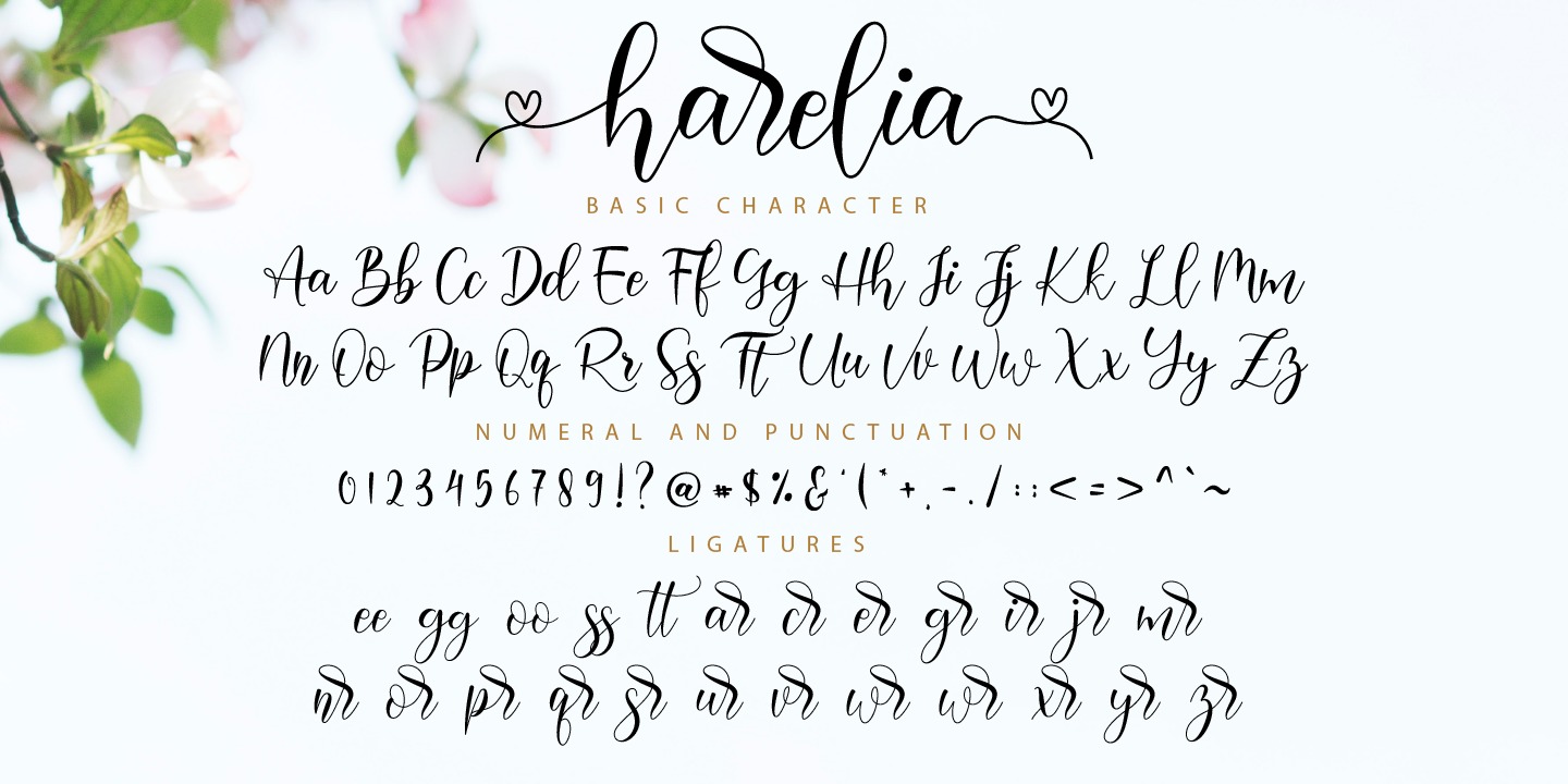 Пример шрифта Harelia #3